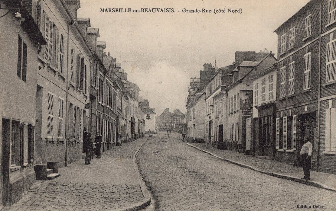 Marseille En Beauvaisis Grande Rue Antique French Postcard