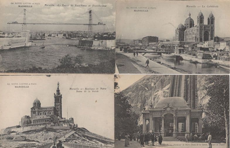 Marseille Hotel Louvre Et Paix 4x Antique French Postcard s