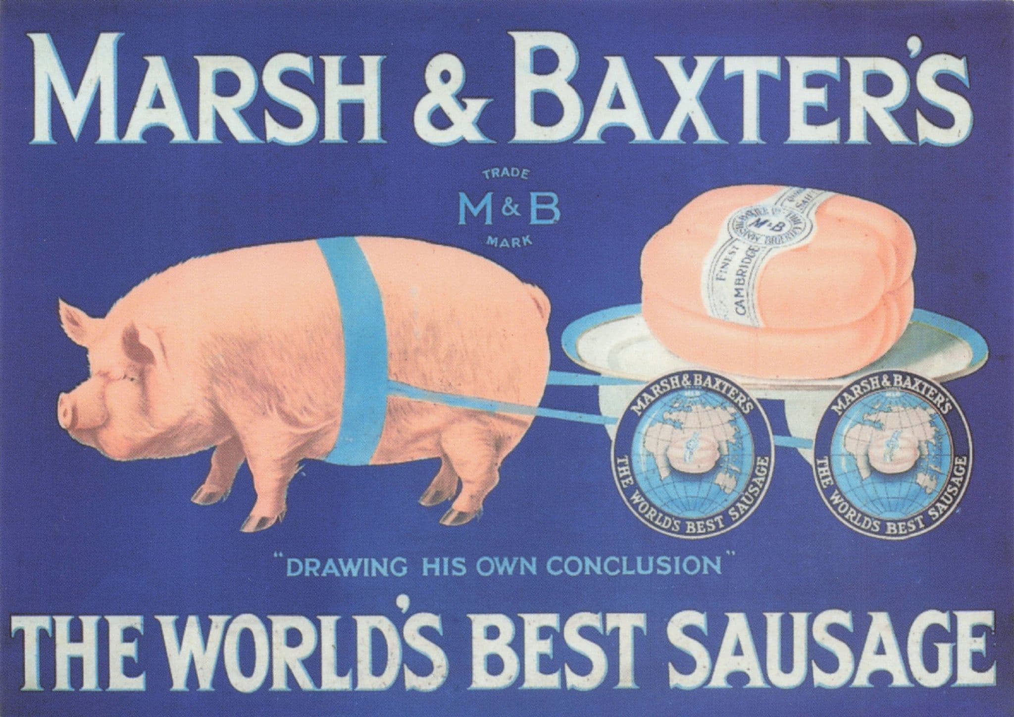 Marsh & Baxter World's Best Butcher Sausage Advertising Postcard