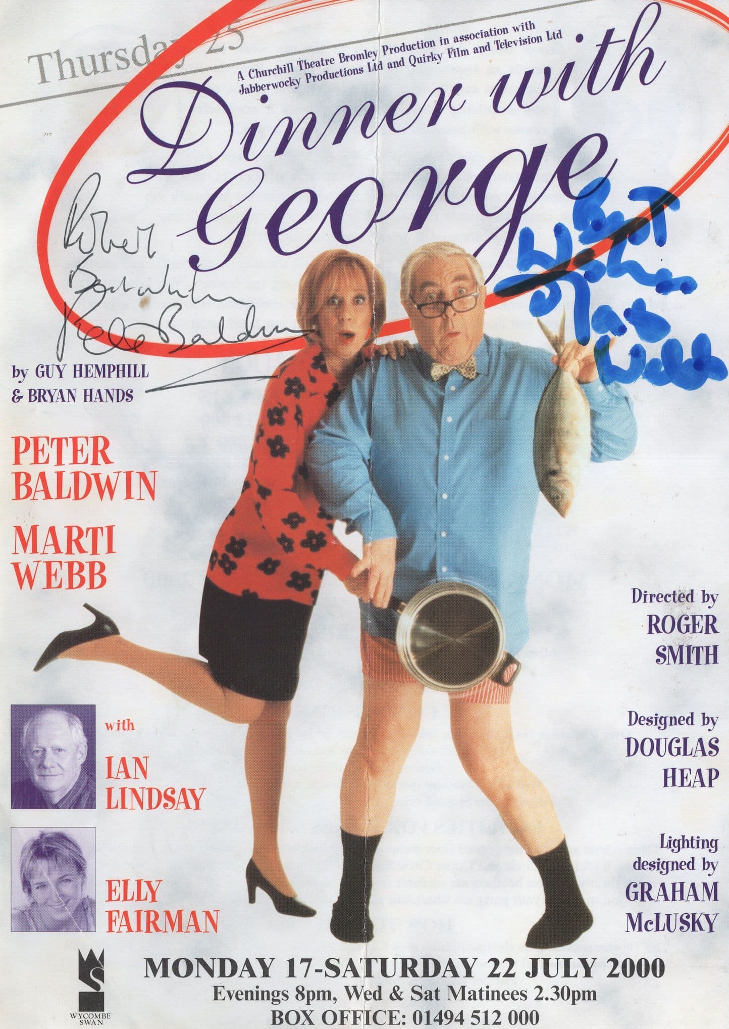 Marti Webb Peter Baldwin Coronation Street 2x Hand Signed Theatre Flyer