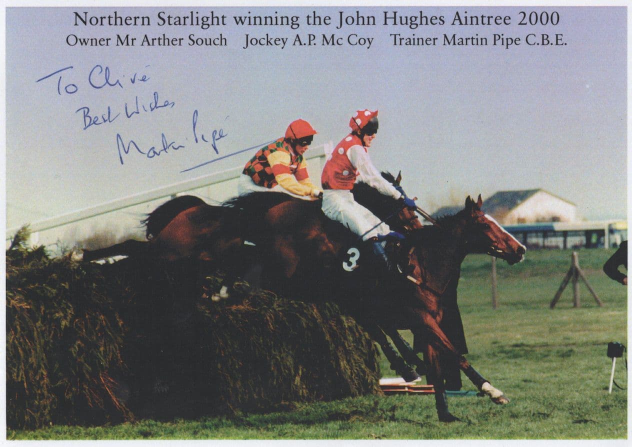 Martin Pipe Aintree 2000 Northern Starlight Horse Race Signed Photo