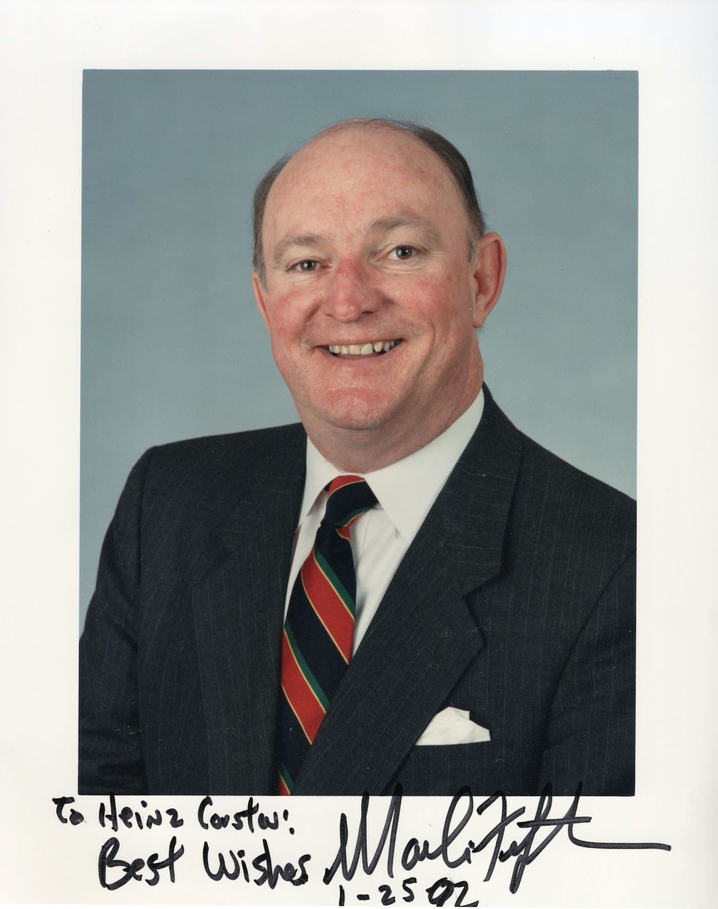 Martln Fitzwater George Bush Secretary Hand Signed Photo