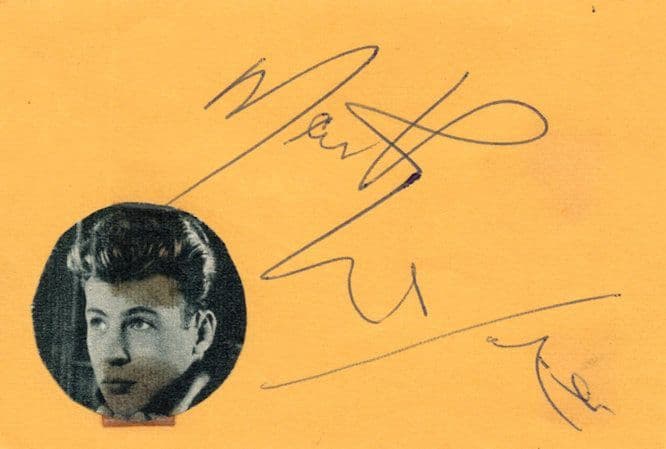 Marty Wilde Antique Hand Signed Autograph Page