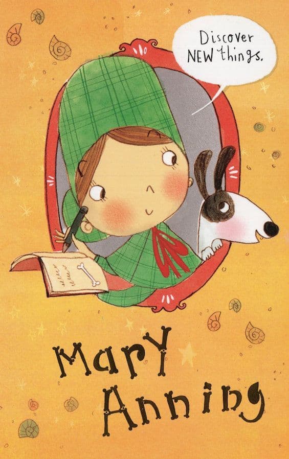 Mary Anning Dorset Treasure Hunt Fossil Collector Painting Postcard