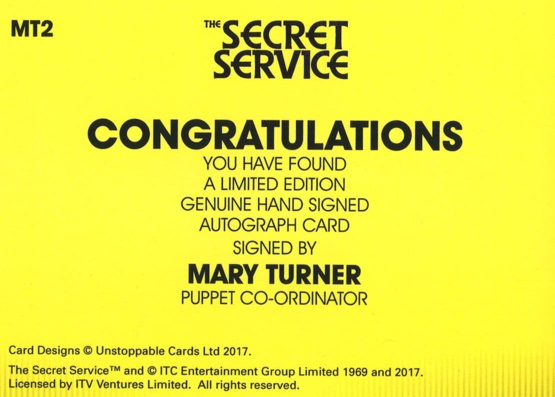 Mary Turner Gerry Anderson's Secret Service Rare Hand Signed Photo Card