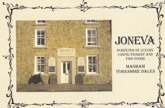 Masham Market Joneva Confectioners Sweet Shop Recipe Blackboard Postcard