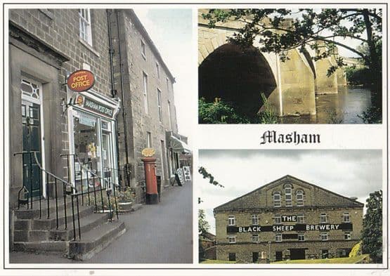Masham Yorkshire Village Pillar Box Postcard