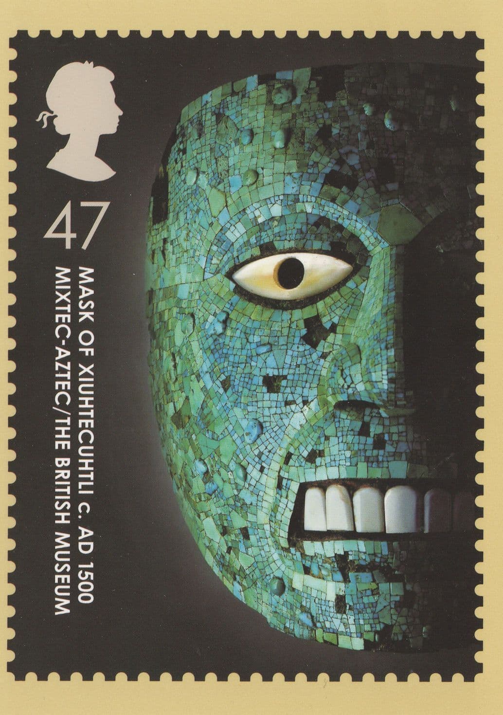 Mask Of Xiuhtecuhtli Aztec Primitive Art Postcard