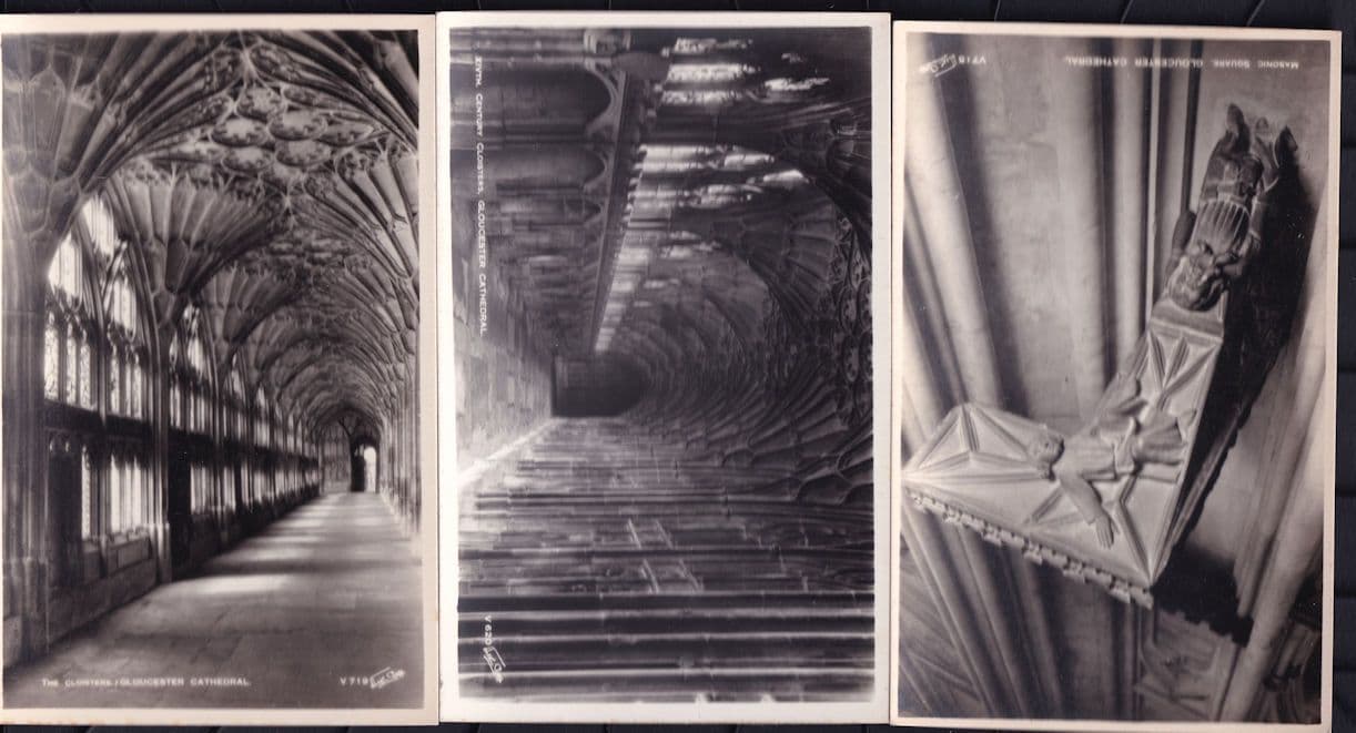 Masonic Square Gloucester Cathedral 3x Antique Postcard s