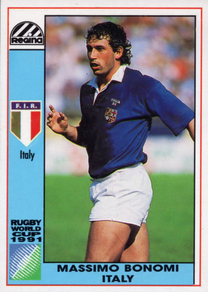 Massimo Bonomi Italy Hand Signed Rugby 1991 World Cup Card Photo