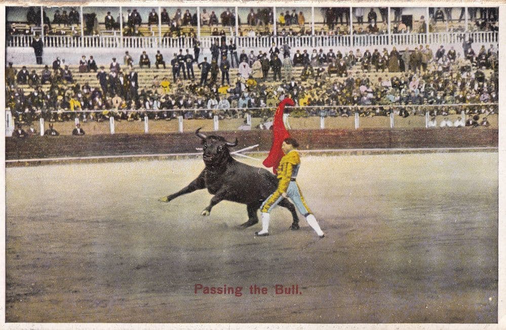 Matador Passing The Bull Antique Spanish 1920s Bullfighting Postcard