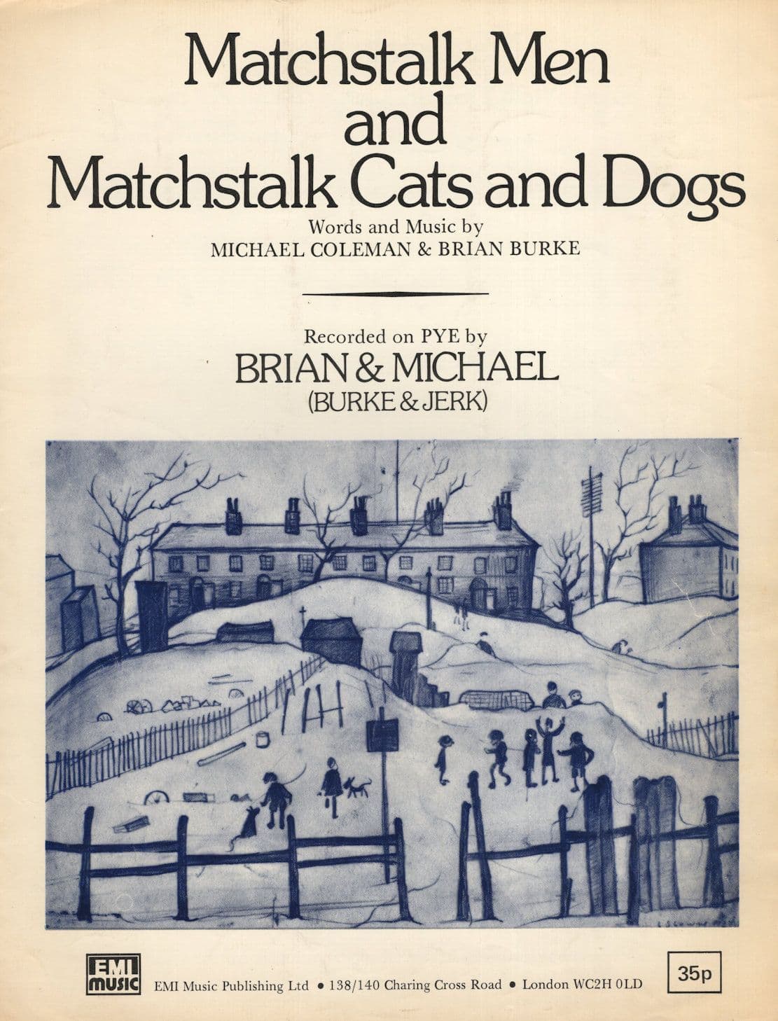 Matchstalk Men & Matchstalk Cats & Dogs Brian & Michael 1977 EMI Sheet Music