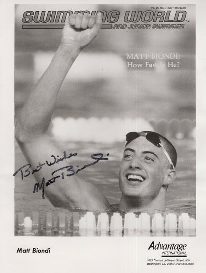 Matt Biondi Olympics Swimming 2x Hand Signed 10x8 Photo & Autographed Letter