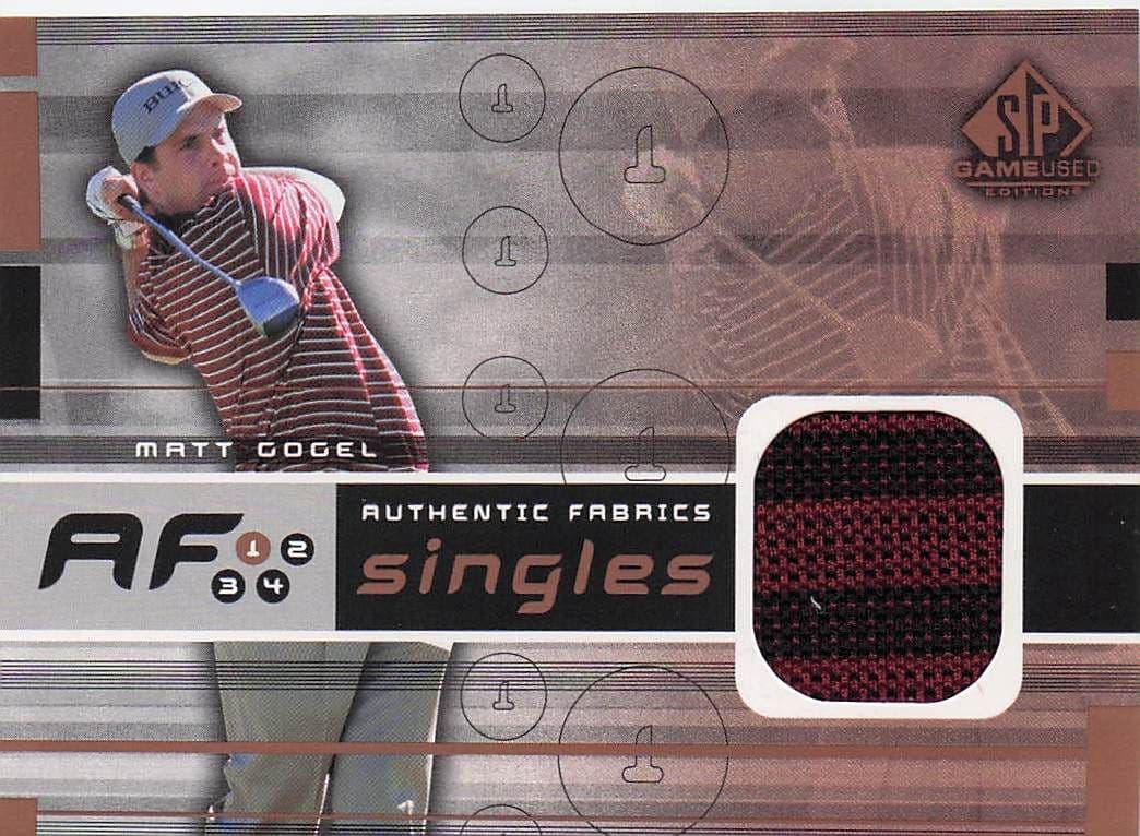 Matt Gogel Authentic Fabrics Singles 2003 Golf Upper Deck Worn Shirt Card