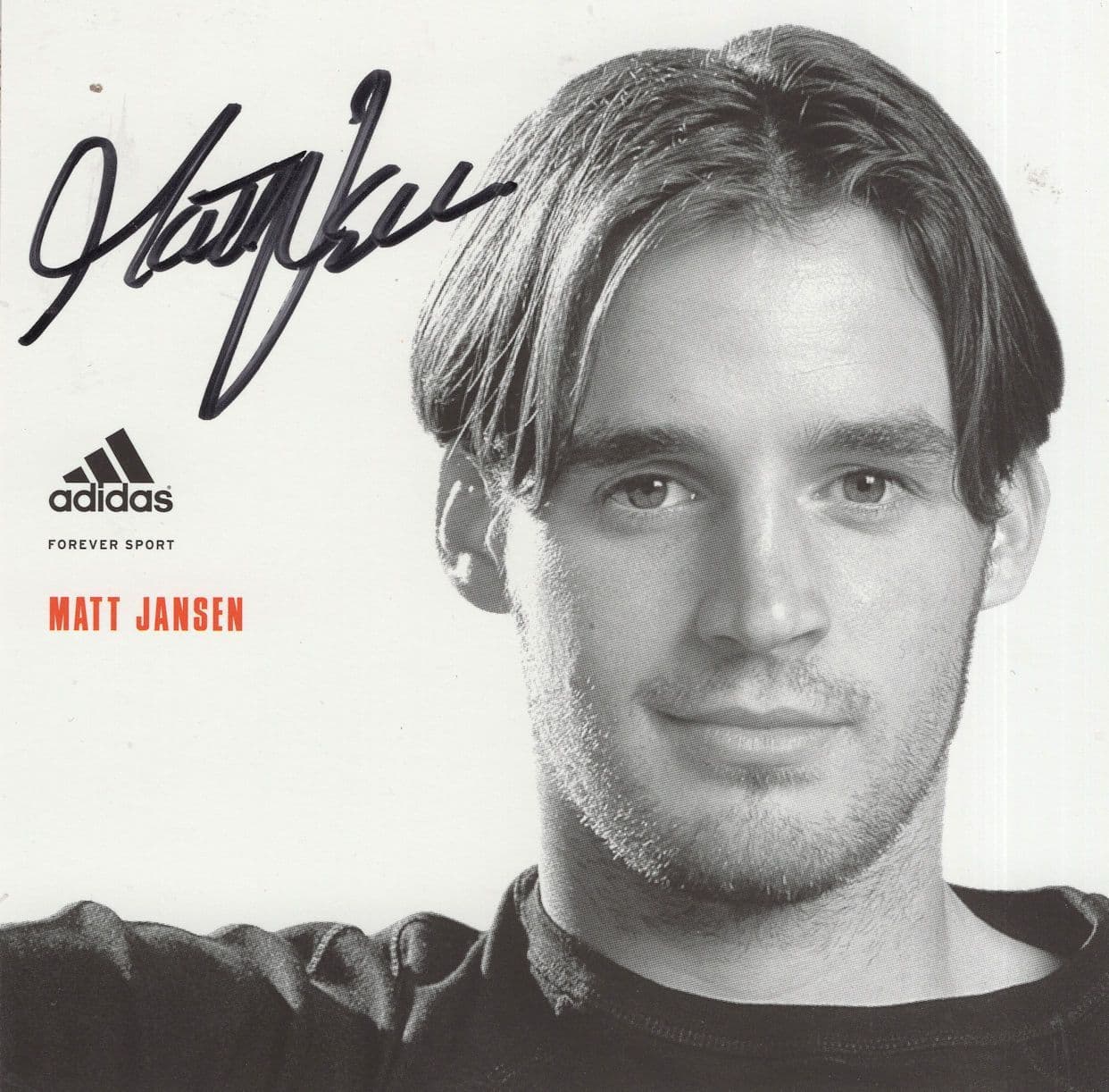 Matt Jansen Football Soccer Rare Hand Signed Adidas Card Photo