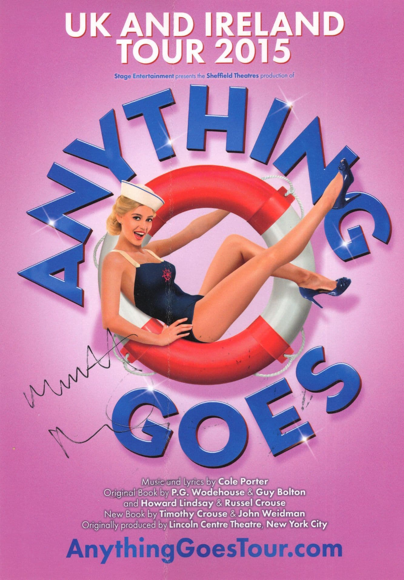 Matt Rawle Historic Musical Star Anything Goes Hand Signed Flyer
