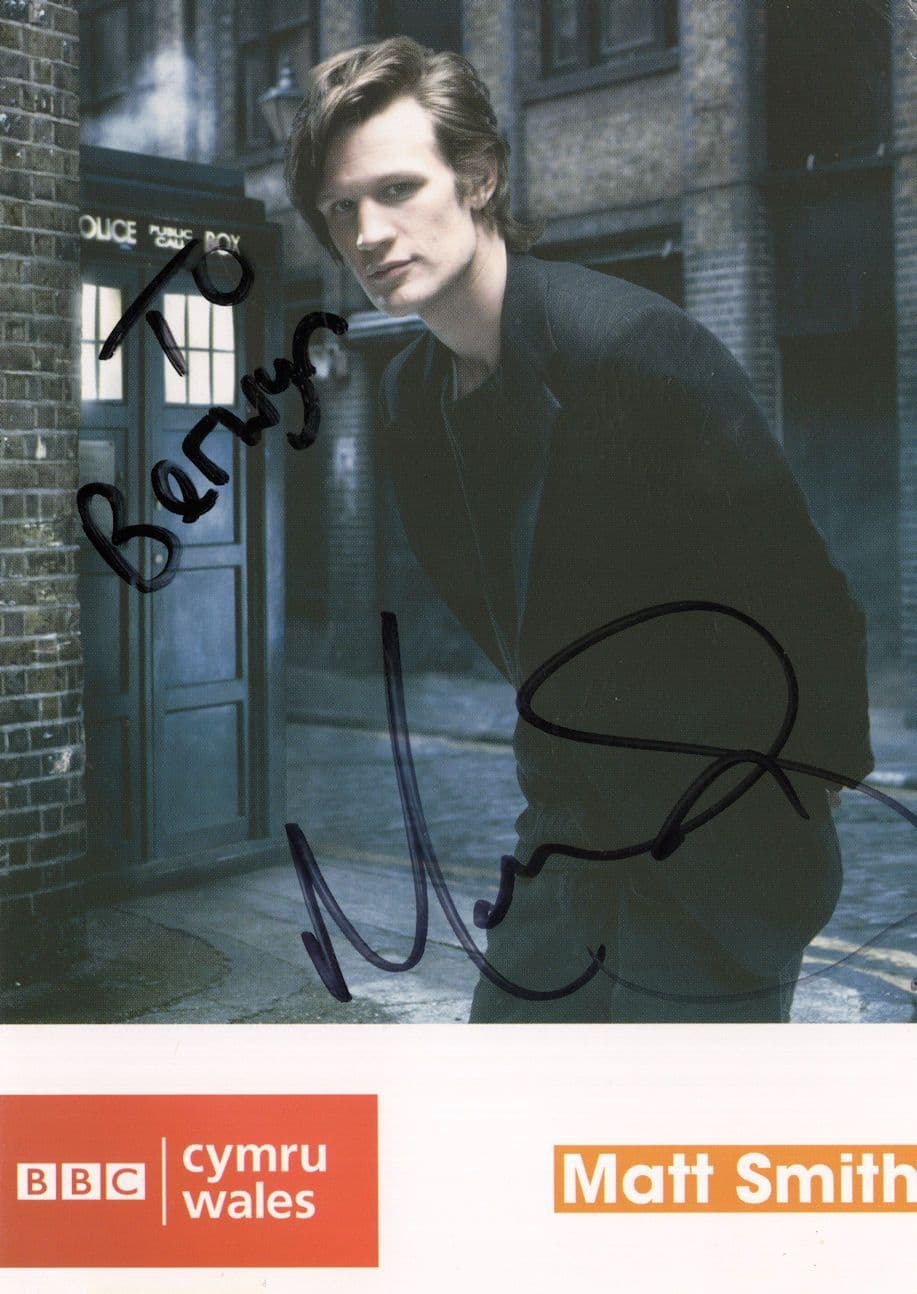 Matt Smith Dr Who BBC Cymru RARE Hand Signed Photo