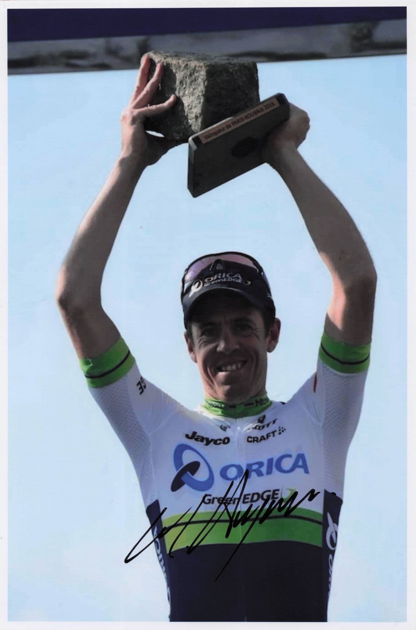 Matthew Hayman Australian Cycling 2016 Trophy 12x8 Hand Signed Photo