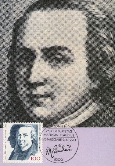 Matthias Claudius German Old Poet Journalist Postcard FDC