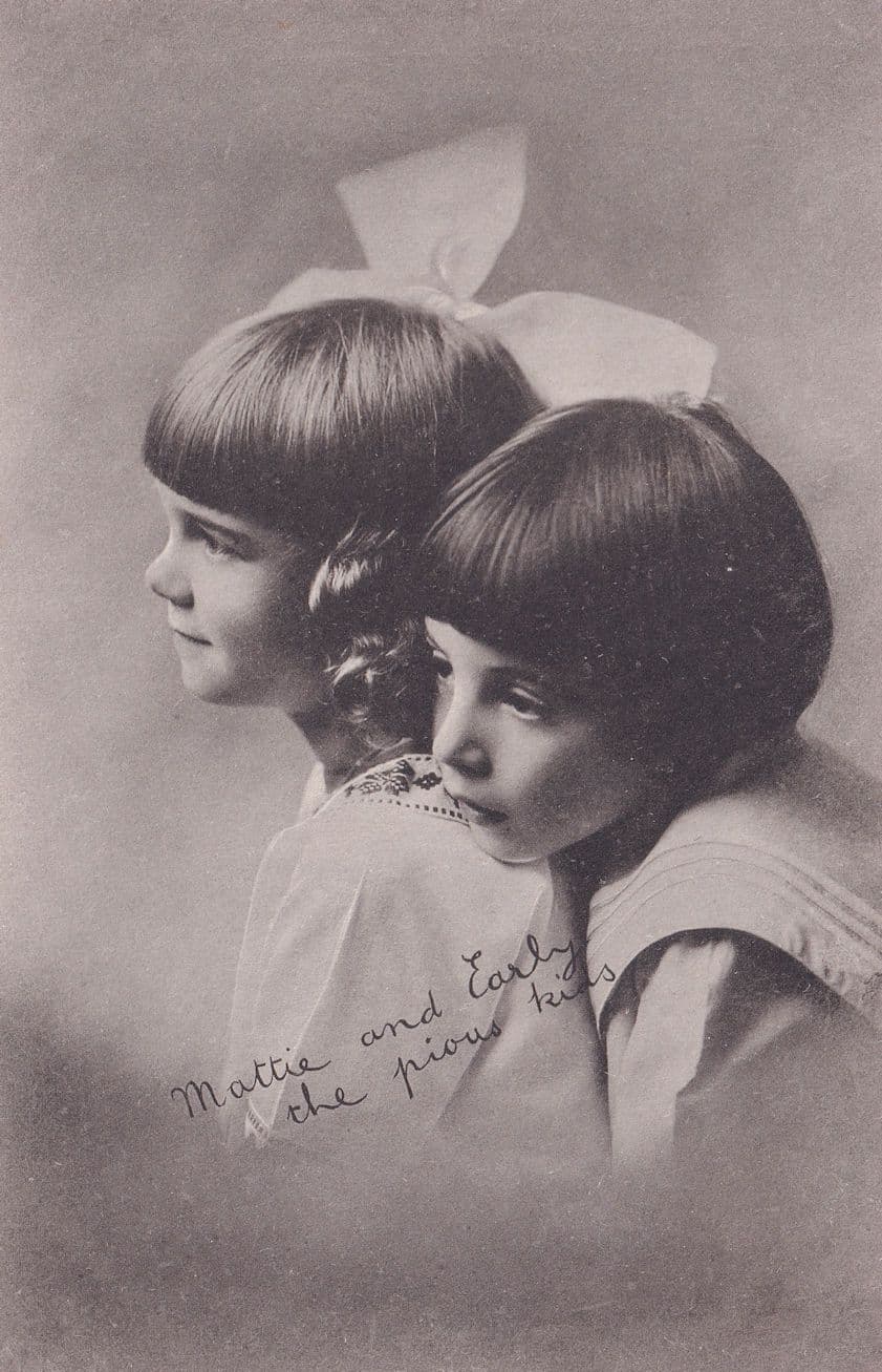 Mattie and Early MGM Child Film Star Hollywood Postcard