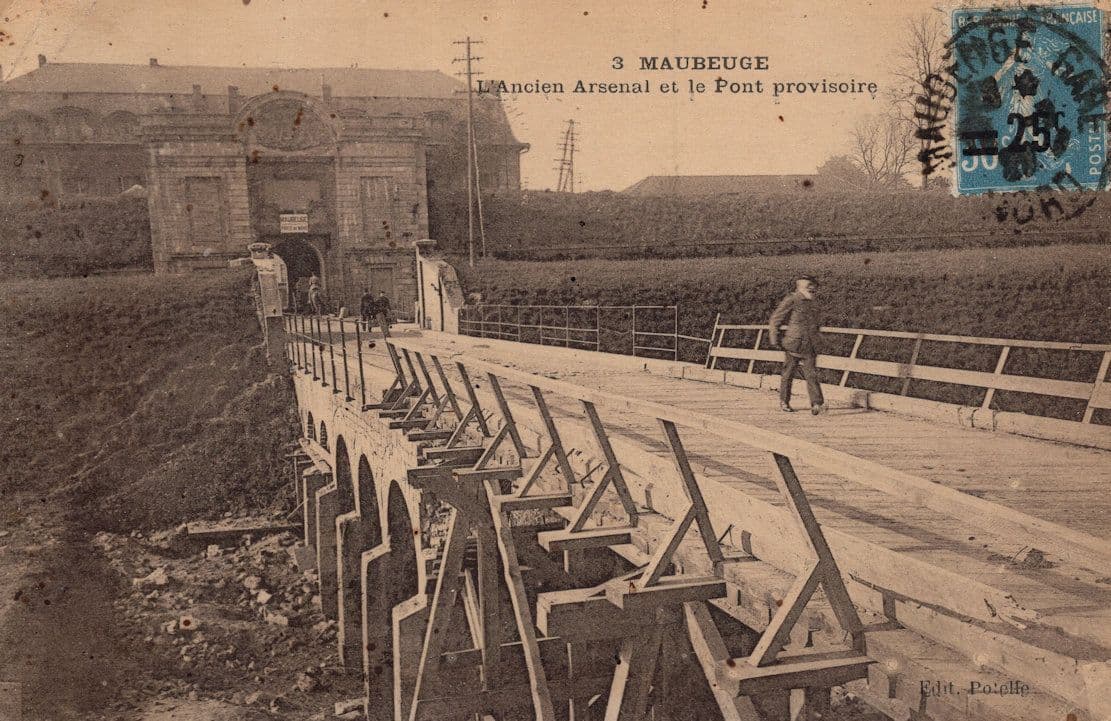 Maubeuge Pont Arsenal Provisoire Belgium Old WW1 Postcard