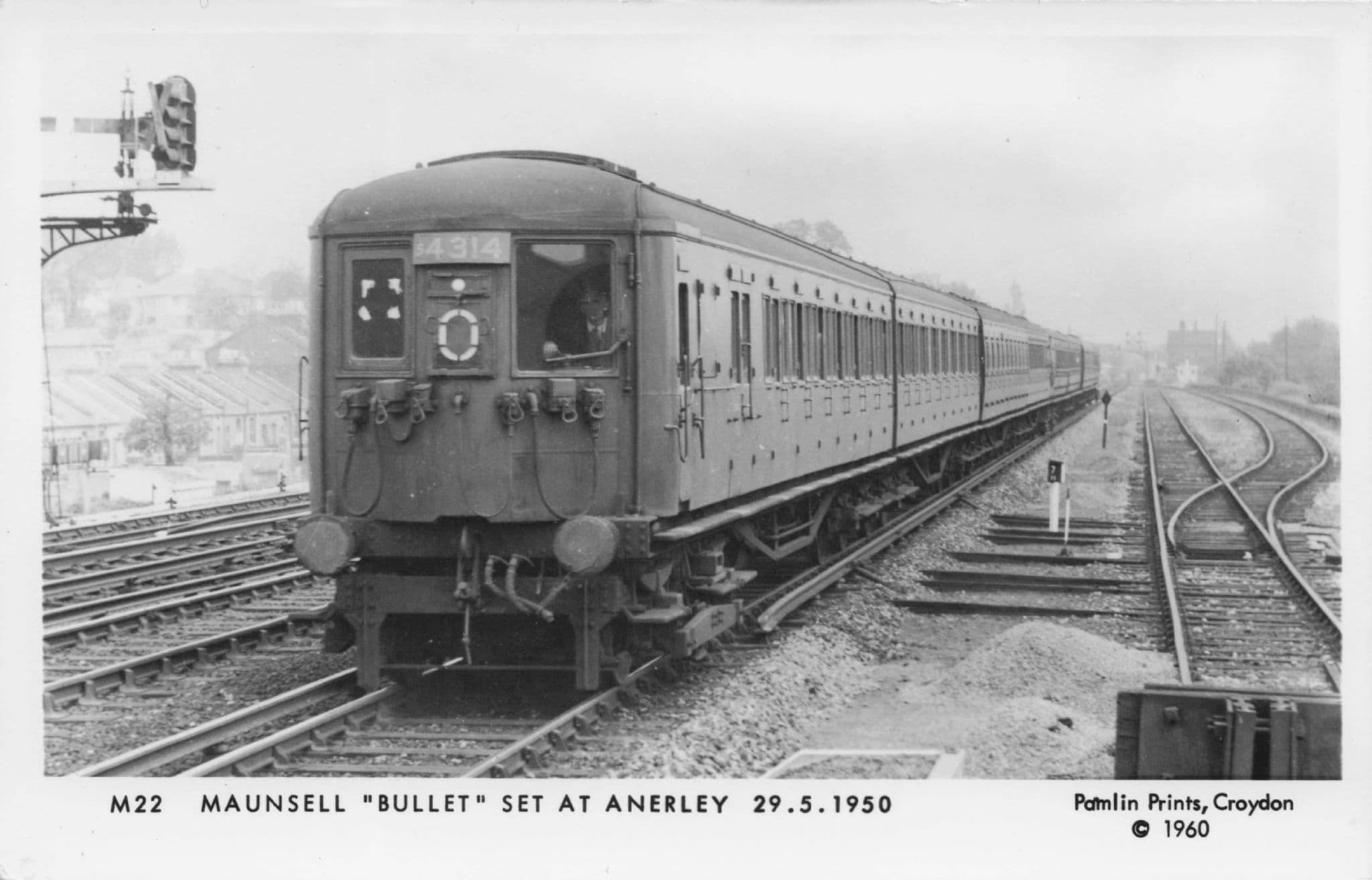 Maunsell Old Bullet Train Anerley in 1950 Railway Pamelin Prints Postcard