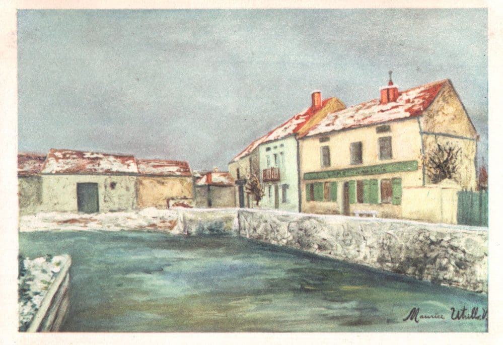 Maurice Utrillo Drinking Trough Maison Devant Un Abreuvoir Painting Postcard