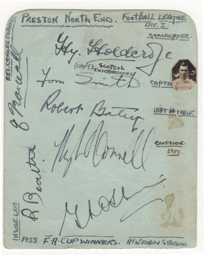 Max Baer Boxer & Preston FC FA Cup 1933 MULTI 2x Old Autograph Page
