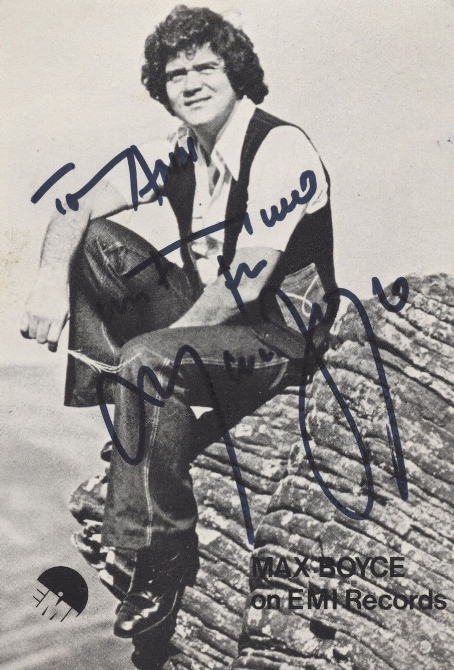 Max Boyce EMI Records Hand Signed Publicity Photo