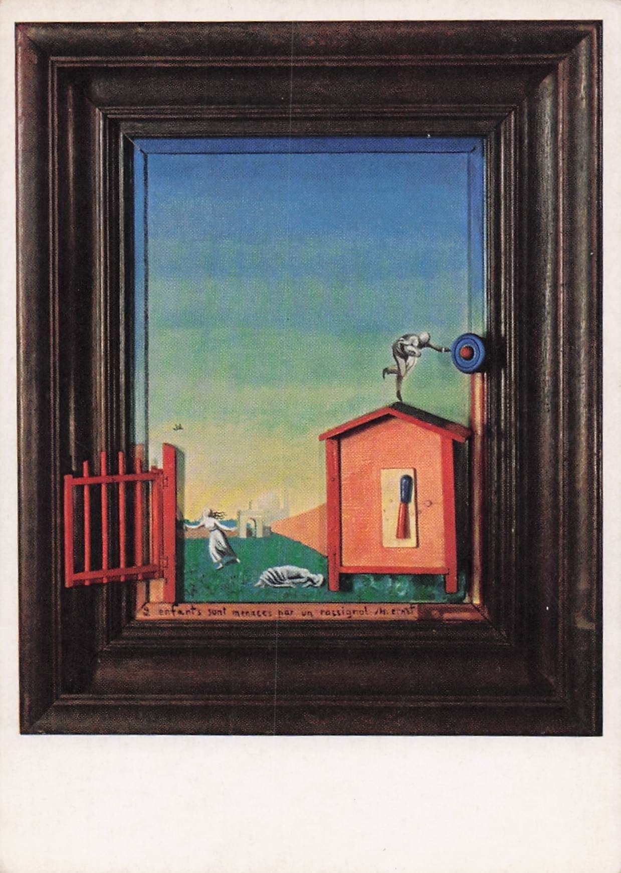 Max Ernst Two Children Threatened By A Nightingale Painting Postcarc
