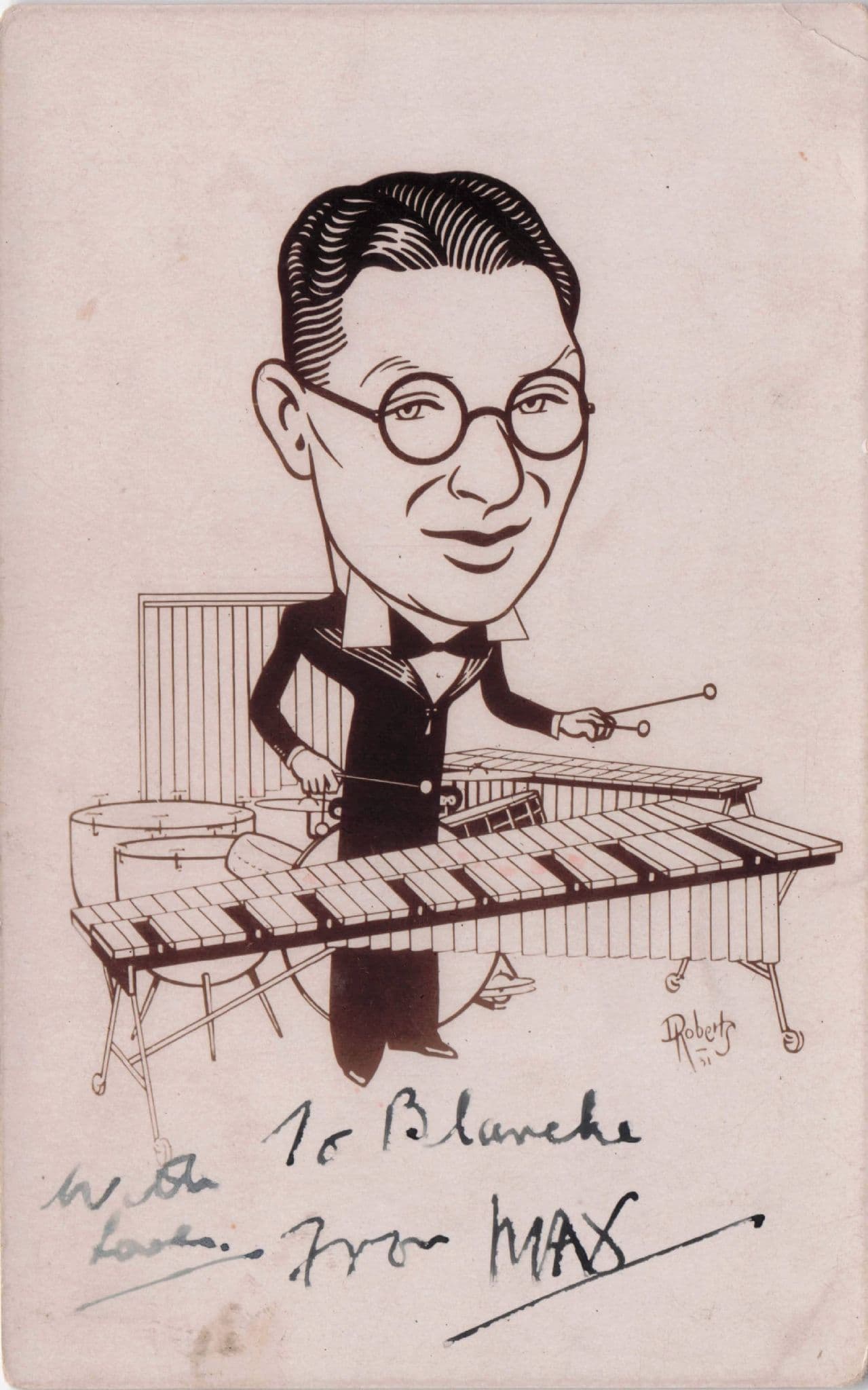 Max Jazz Old Big Band Xylophone Birmingham Hand Signed Autograph