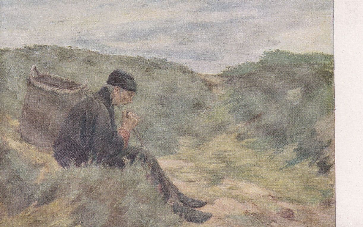 Max Liberermann Man Mann In The Des Dunes Painting Old Postcard
