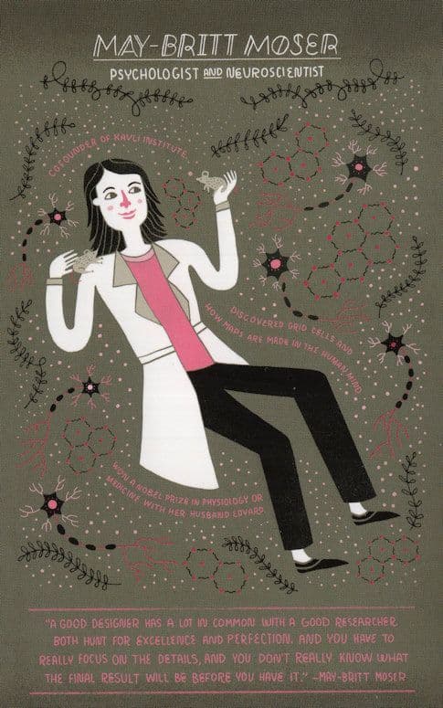May Britt Moser Norwegian Neuroscientist Psychologist Postcard