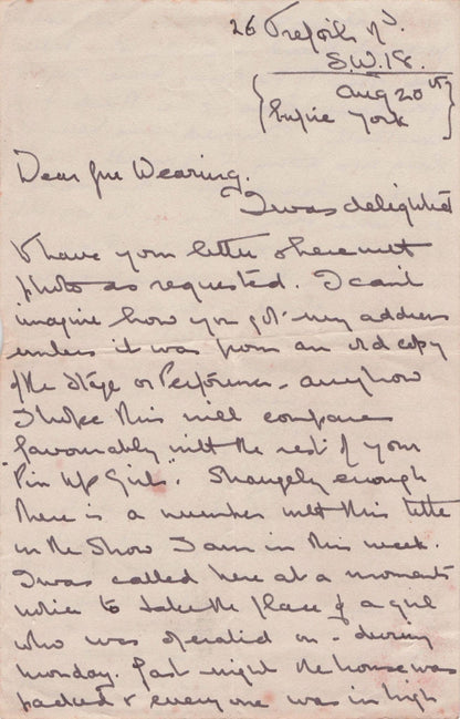 May Goring Thomas WW2 Actress Yorkshire Evacuation Hand Signed Letter