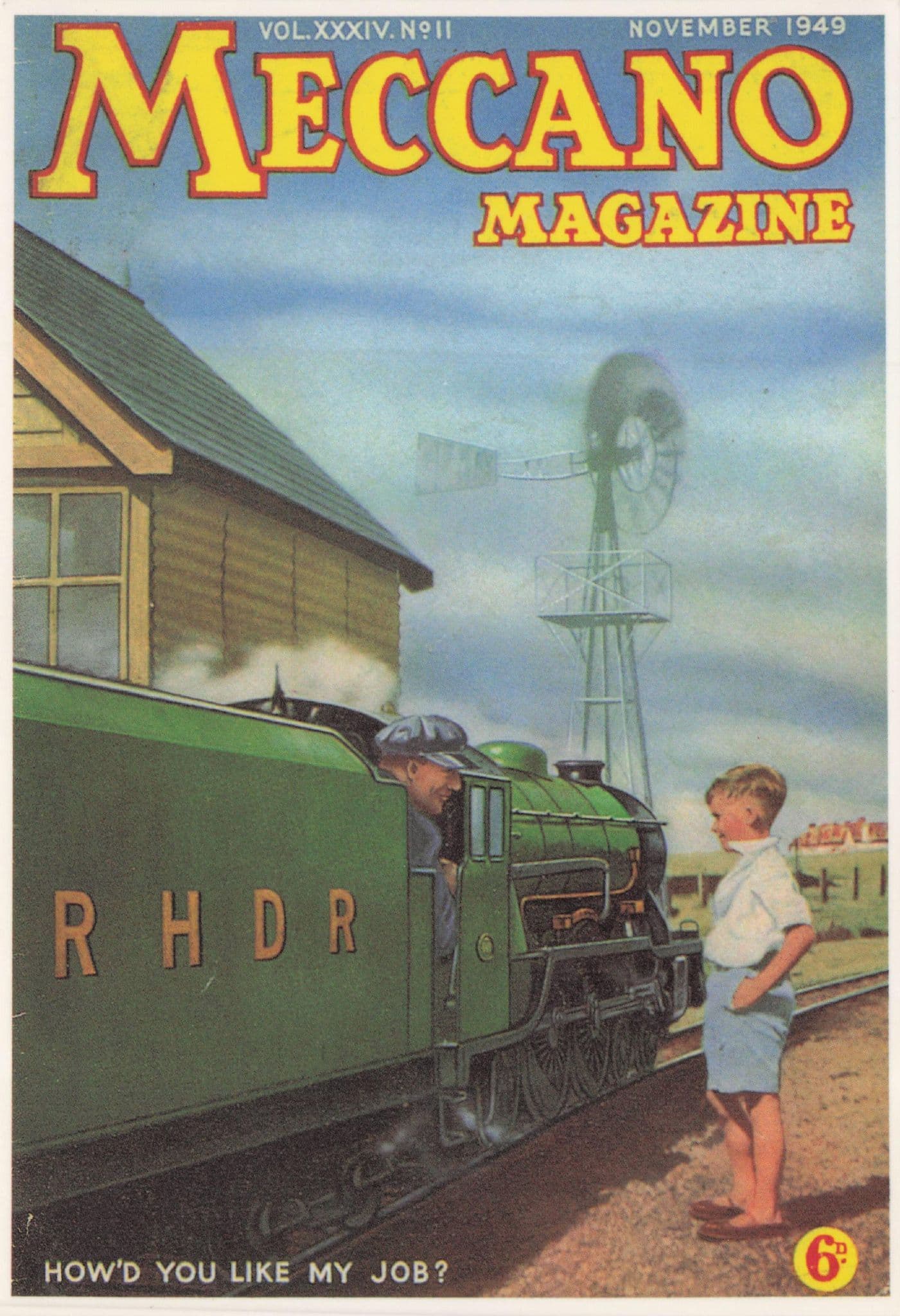 Meccano Engine Driver MM Train Driver Old Magazine Postcard