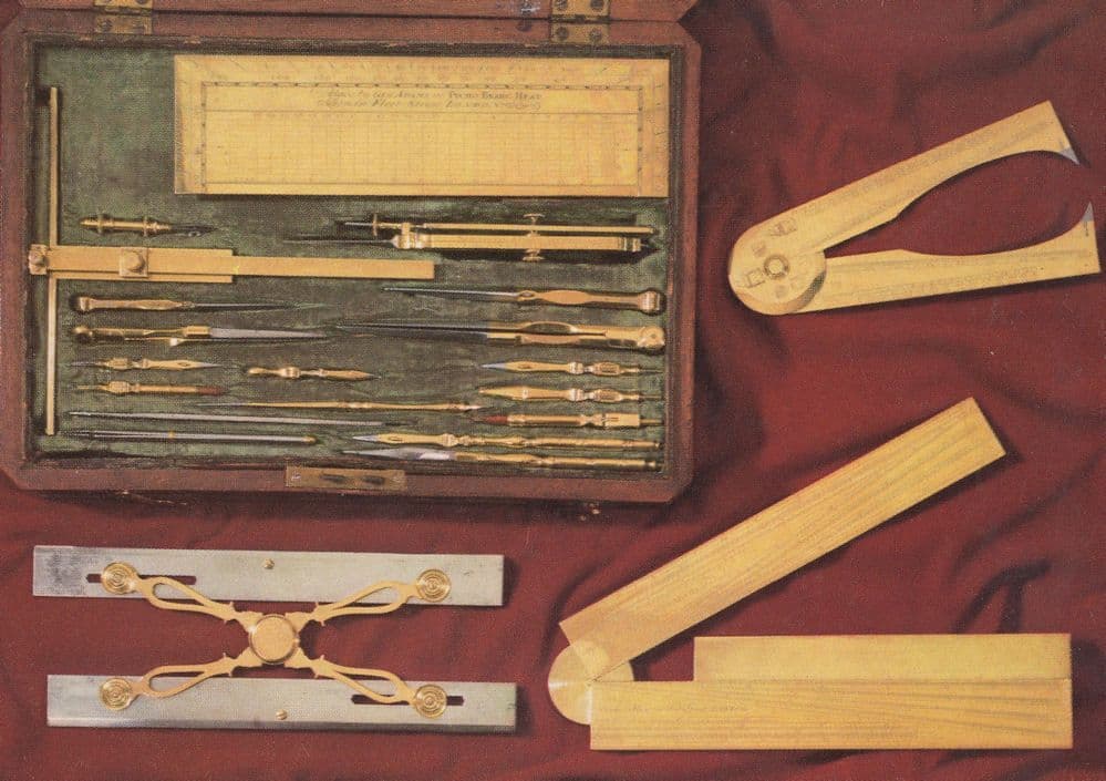 Medieval 1700s Brass Antique Drawing Instruments George III Postcard