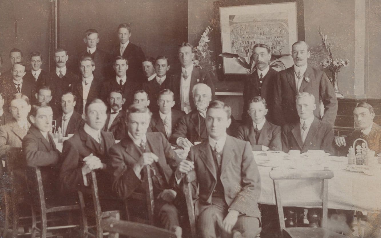 Meeting with London Street Map Antique Real Photo Postcard