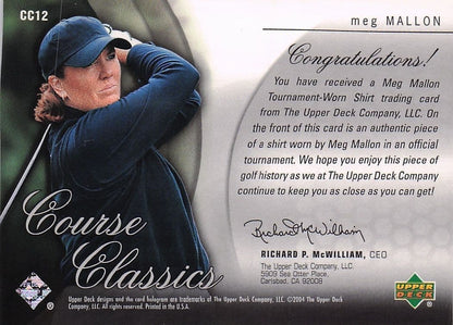 Meg Mallon Course Classics 2004 Authentic Tournament Upper Deck Golf Shirt Card
