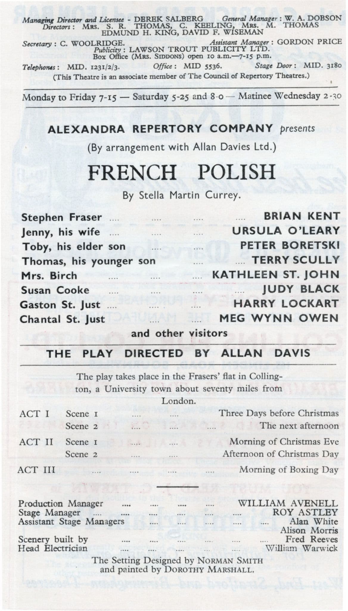 Meg Wynn Owen of Upstairs Downstairs 1960s French Polish Theatre Programme
