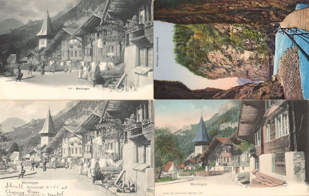Meiringen Aareschlucht Hotel De Sauvage 4x Switzerland Postcard s