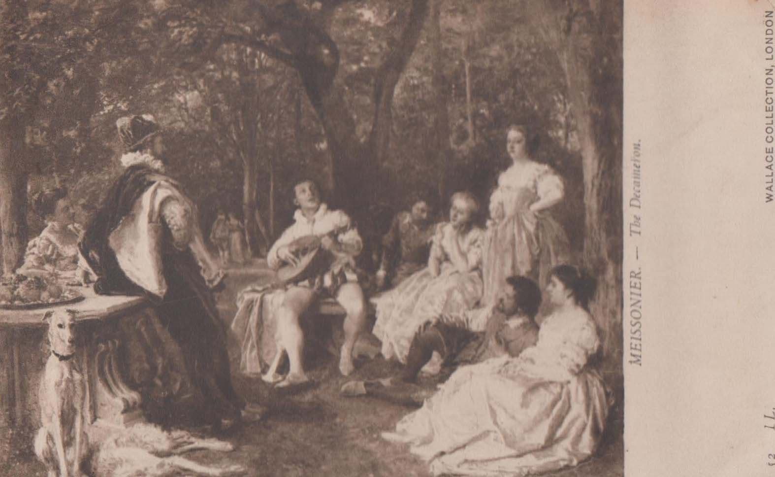 Meissonier The Decameron London Wallace Collection Old Gallery Painting Postcard