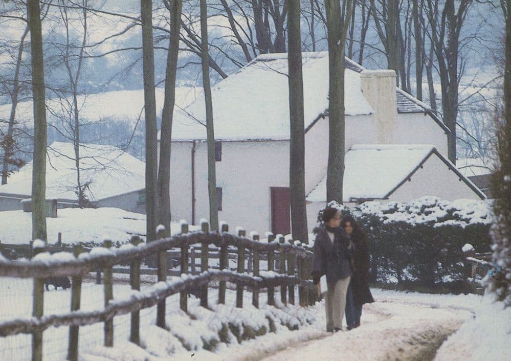 Melin Bompren Corn Mill Lovers Winter Snow Welsh Wales Postcard