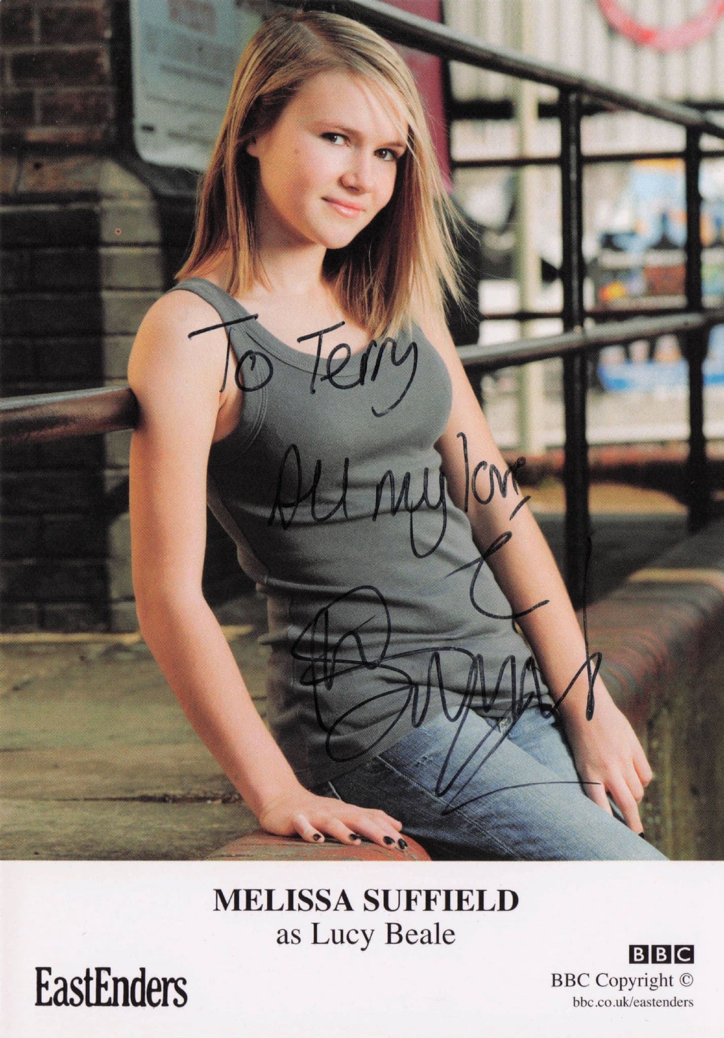 Melissa Suffield as Lucy Beale Eastenders Hand Signed Cast Card Photo (1)