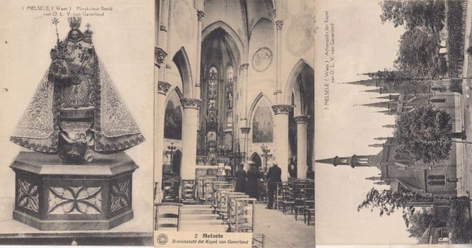 Melsele Flanders Belgium Our Lady Of Gaverland Chapel Religious 3 Old Postcard s