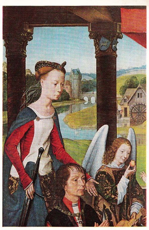 Memlinc Virgin & The Child With Saints Art National Gallery Painting Postcard