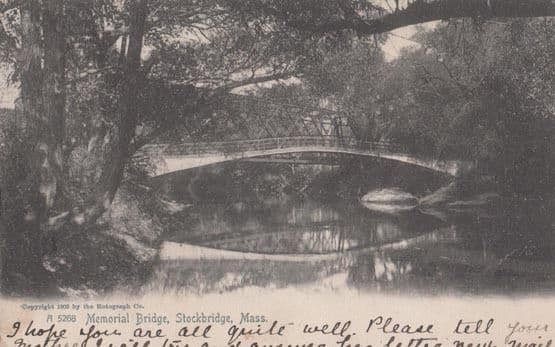 Memorial Bridge Stockbridge Mass Antique Postcard