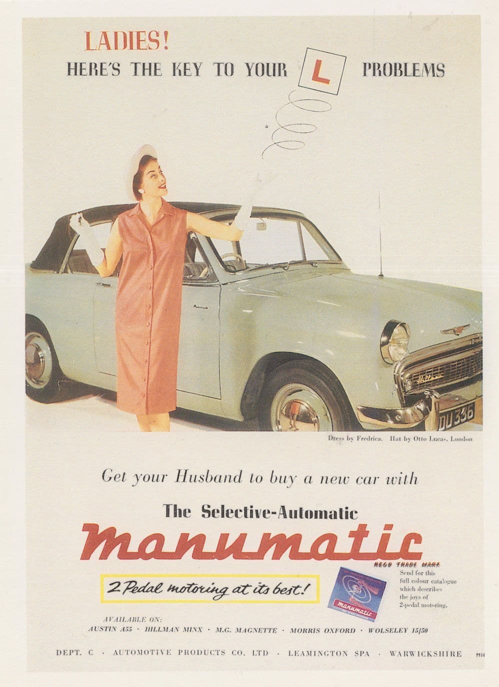 Men vs Women Drivers  Learner Plate Car Manumatic Automatic Advertising Postcard