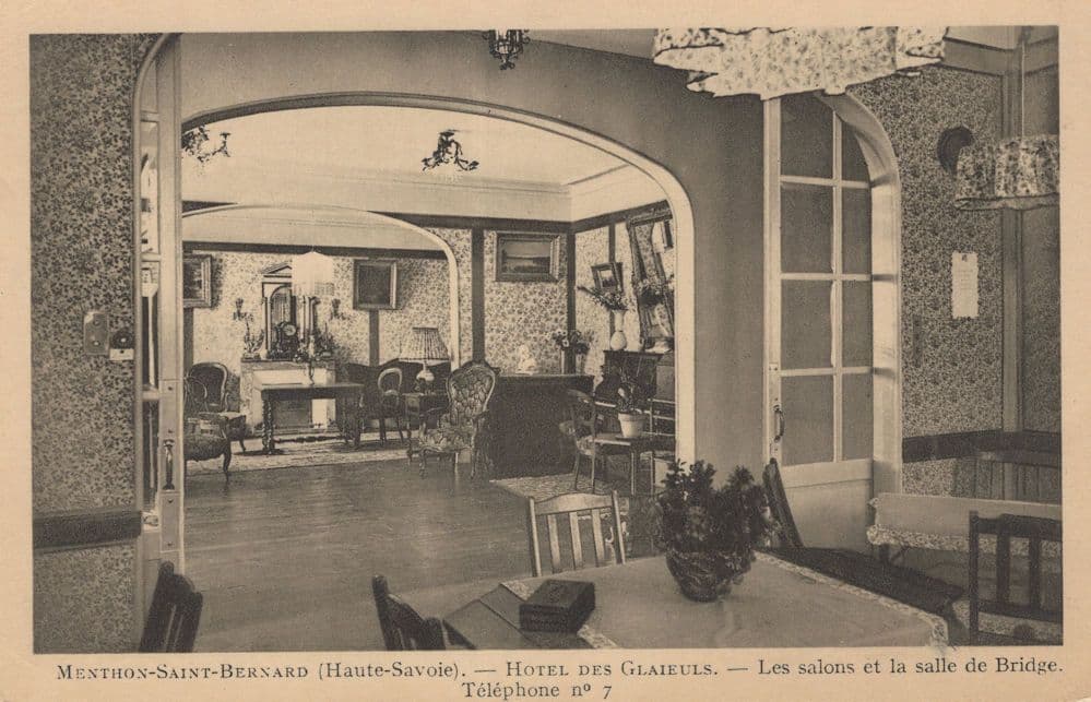 Menthon Saint Bernard Hotel des Glaieuls Salle de Bridge Postcard