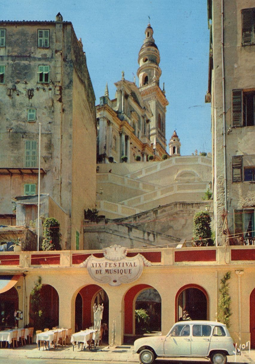 Menton Alpes Maritimes Le Cote D'Azur Festlval Of Music Restaurant Postcard