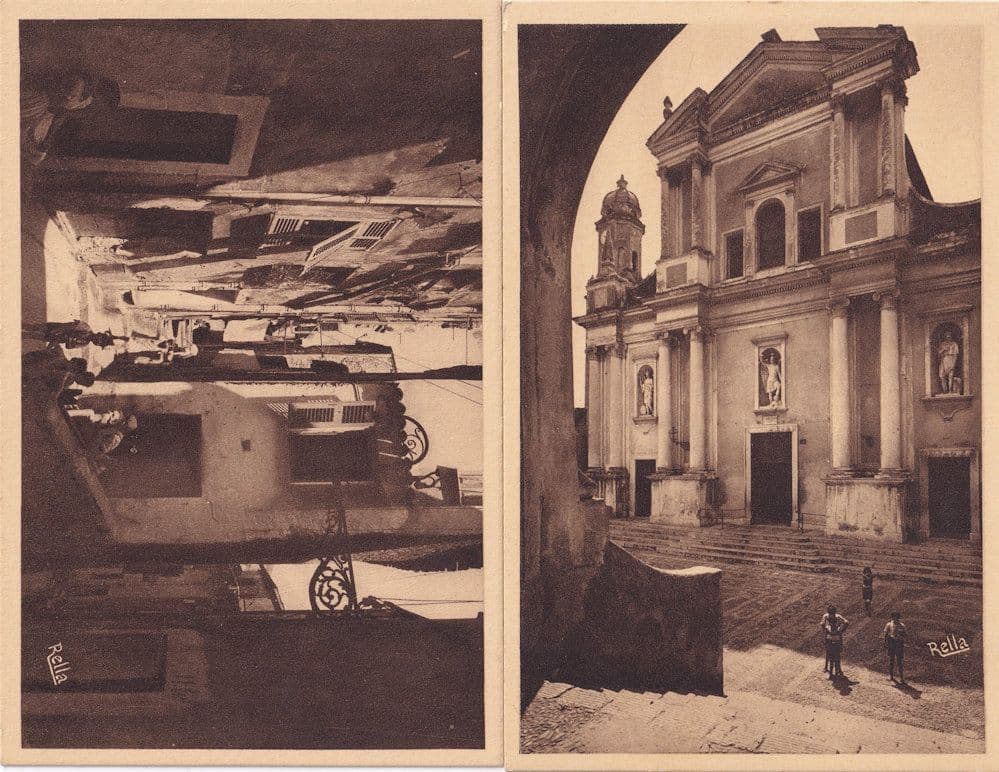 Menton L'Eglise St Michel Vielles Rues 2x French Postcard s